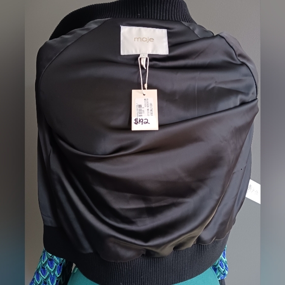 NWT Maje Mira Bomber Jacket Size Size 1 - Picture 6 of 8